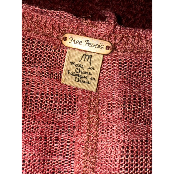 Vintage Free People Lace Hem Cardigan in Rose ✨ Size M - Picture 4 of 5